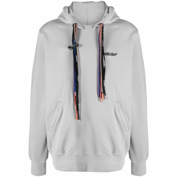 アンブッシュ メンズ パーカー・スウェットシャツ アウター Multicord-drawstring cotton hoodie Grey