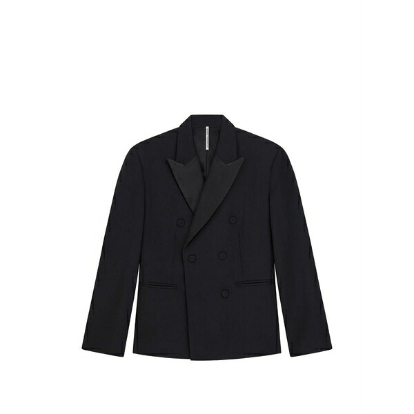 リビアナコンティ レディース 上衣＆上衣 アウター Double-breasted peak-lapel blazer Black