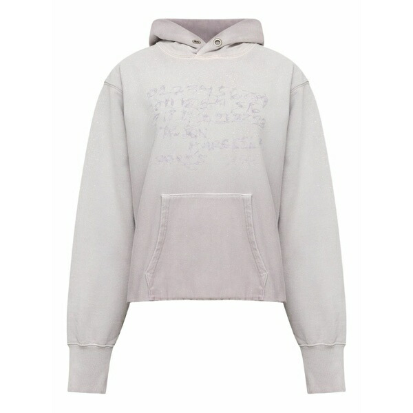 マルタンマルジェラ レディース パーカー・スウェットシャツ アウター Printed-detail hoodie Grey