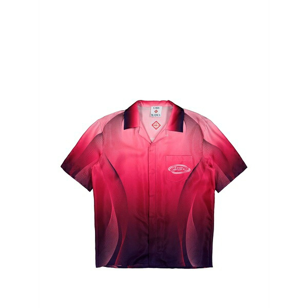 カサブランカ メンズ プルオーバー トップス Gradient cuban collar shirt Pink