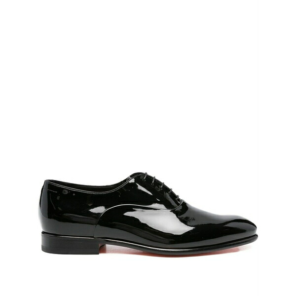 サントーニ メンズ 御召しものシューズ シューズ Lace-up patent-leather oxford shoes Black