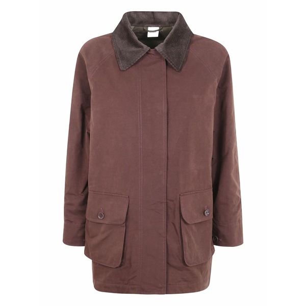 アスペジ レディース 上衣＆上衣 アウター Corduroy-collar cotton jacket Red