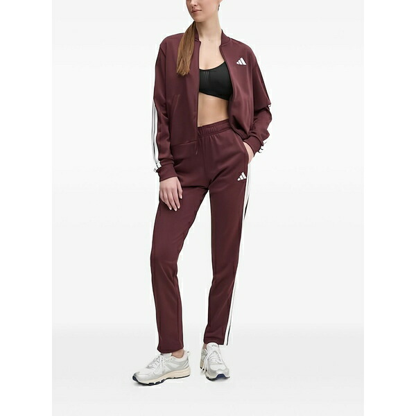 アディダス レディース 心地よいズボン下 ボトムス Stripe tracksuit Red