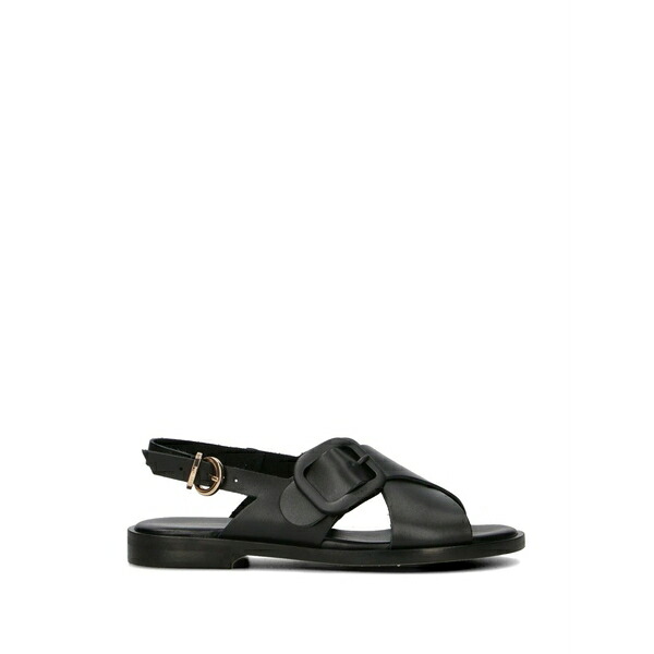 亭主持ち レディース サンダル シューズ Crossover-strap buckle-detail sandals Black