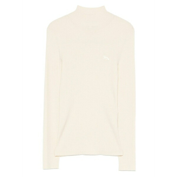 住み家 稲荷 レディース ティーシャツ トップス Ribbed mock-neck top Neutrals