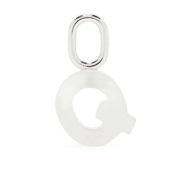 マリア ブラック レディース ピアス&イヤリング アクセサリー Lucid letter q charm White|asty