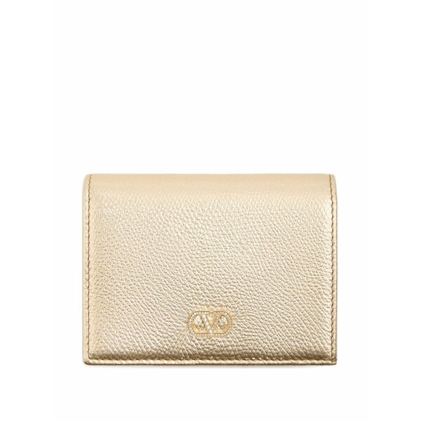 ヴァレンティノ ガラヴァーニ レディース 金入れ 付属物 Vlogo signature wallet インチ laminated grainy calfskin with jewel logo Gold