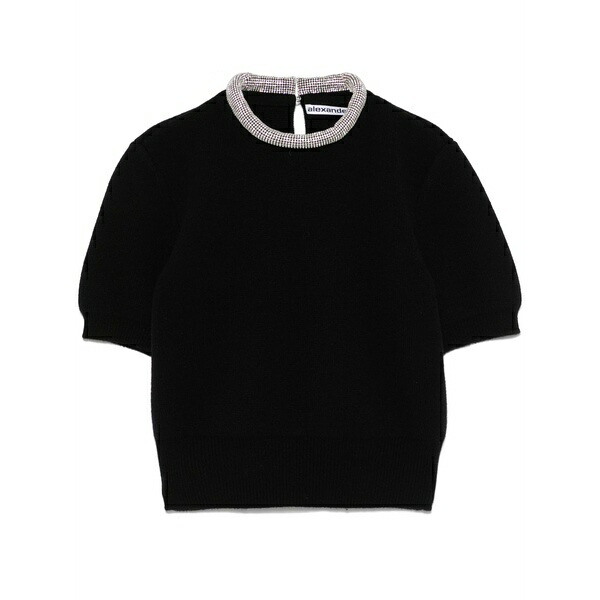 アレキサンダーワン レディース ティーシャツ トップス Crystal-embellished t-shirt Black