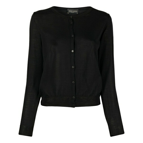 ロベルトコリーナ レディース ジレー アウター Wool-knit cardigan Black