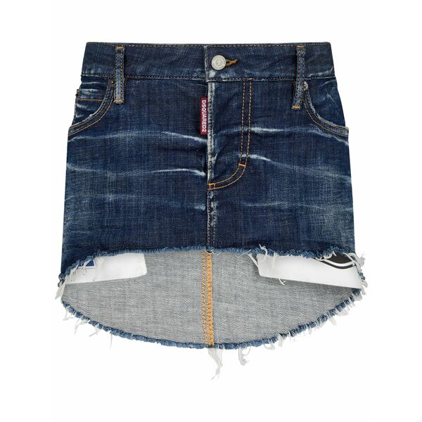 ディースクエアード レディース スコート ボトムス Logo-tag denim skirt Blue