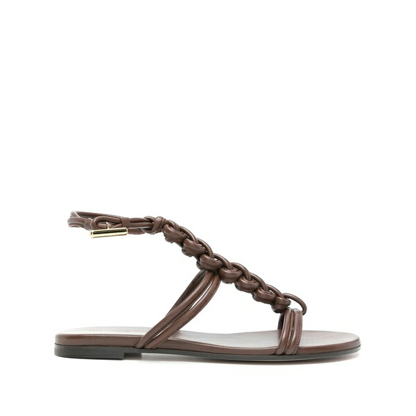 ジャンヴィト ロッシ レディース サンダル シューズ Braided flat sandals Brown