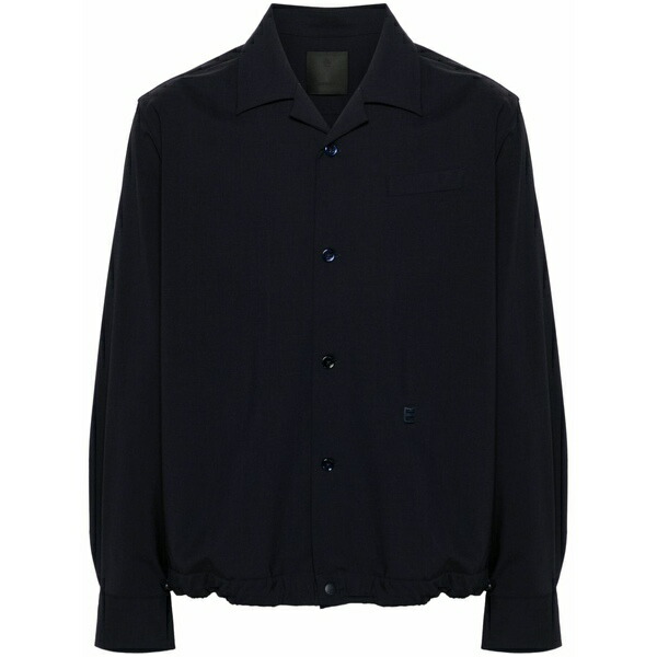 ジバンシー メンズ 上衣＆上衣 アウター Drawstring wool-blend shirt jacket  Blue