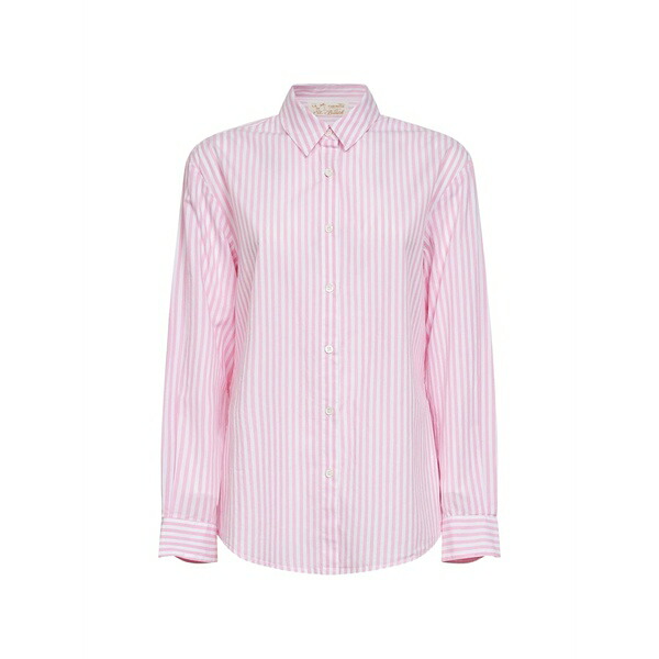 エムシーツーセイントバース レディース プルオーバー トップス Striped button-down cotton shirt Pink