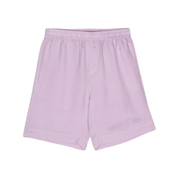 エムエスジイエム メンズ 心地よいズボン下 ボトムス Logo-embroidered shorts Purple