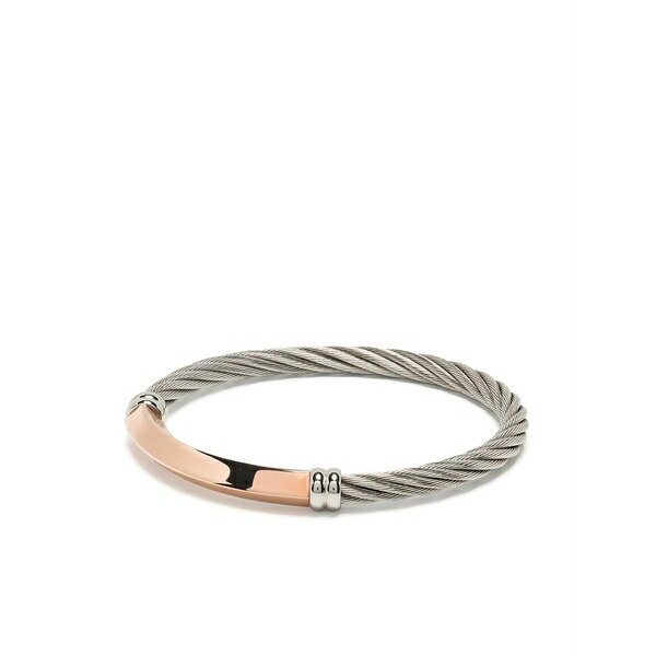シャリオール メンズ ブレスレット・バングル・アンクレット 添え物 Better half logo-engraved bracelet  Silver
