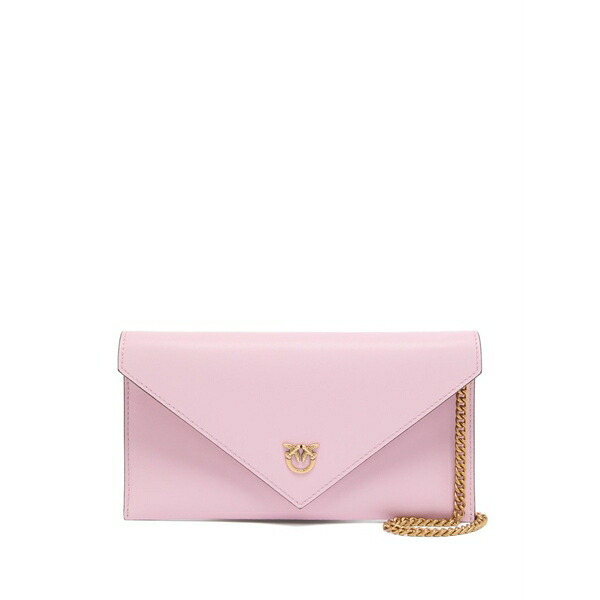 ピンコ レディース クラッチペダル御徒面子 御徒面子 Metal-chain leather clutch bag Pink