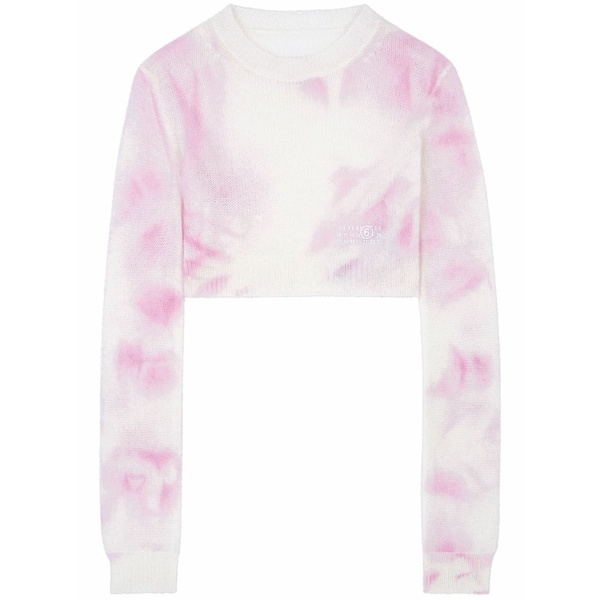 マルタンマルジェラ レディース Tシャツ トップス Tie-dye cropped jumper Pink|asty