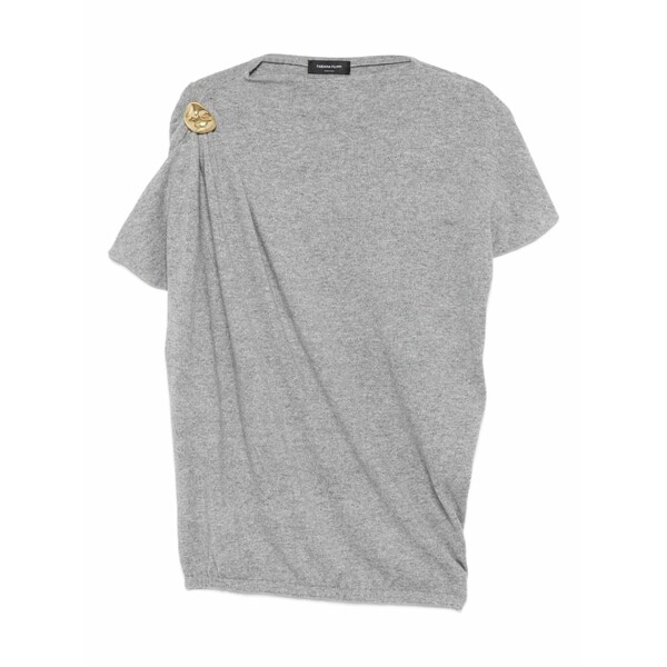 ファビアナ フィリッピ レディース 編み物\u0026スウェーター アウター Draped pin-embellished knit top Grey