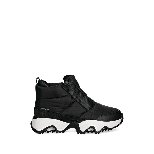 ソレル レディース ブーツ シューズ Kinetic padded assymetric-zip boots Black