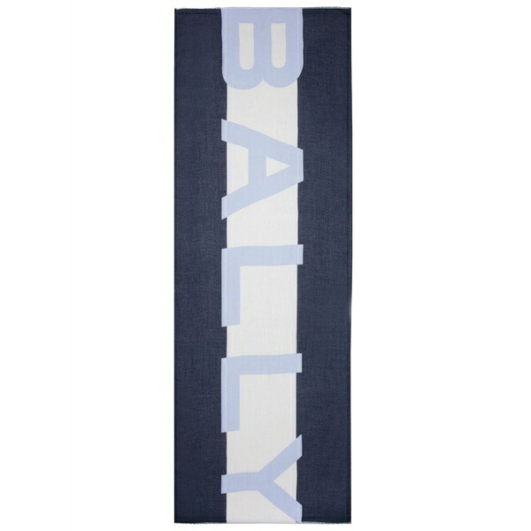 バリー メンズ マフラー・ストール・スカーフ アクセサリー Logo-intarsia frayed scarf Blue｜asty