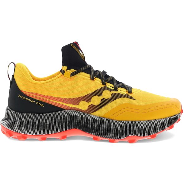 Saucony サッカニー メンズ スニーカー  【Saucony Endorphin Trail ViZiGold ViZiRed Yellow】  大いさ US_9.5(27.5糎) ViZiGold/ViZiRed/Yellow 靴-メンズ靴-スニーカー