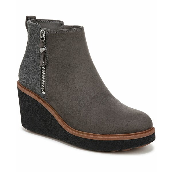 ドクター・ショール レディース ブーツ シューズ Women's Amber Wedge Booties Greystone Microfiber/Wool Blend画像