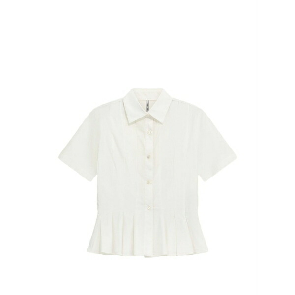 リビアナコンティ レディース シャツ トップス Holly pleated-detail shirt White