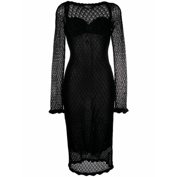 ブルマリン レディース 編み物\u0026プルオーバー アウター Floral-appliqu?? knitted top  Black