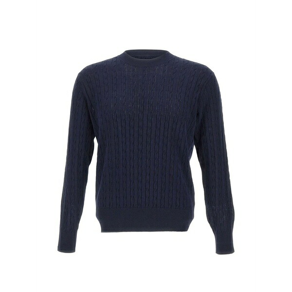 カングラ  メンズ ニット\u0026セーター アウター Cable-knit crew-neck sweater Blue