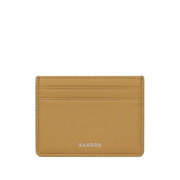 砂子ロ メンズ 銭入れ 添え物 Leather logo card holder Neutrals