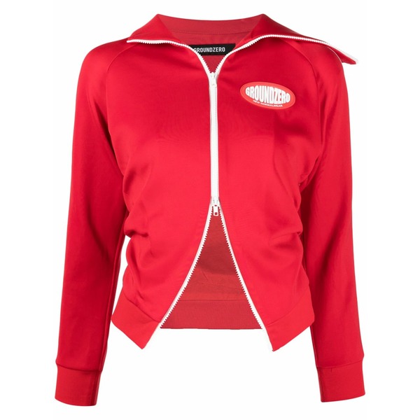 グラウンド ゼロ レディース ジャケット&ブルゾン アウター Logo-patch zip-up jacket Red|asty