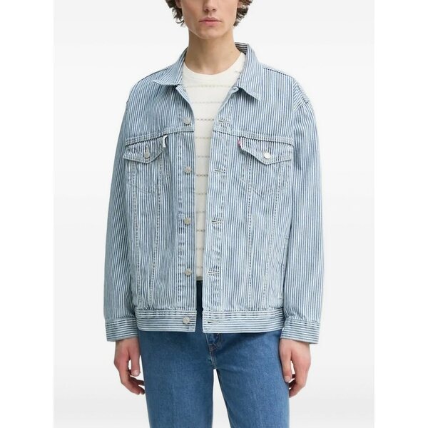 リーバイス メンズ ジャケット＆ブルゾン アウター Striped denim jacket Blue