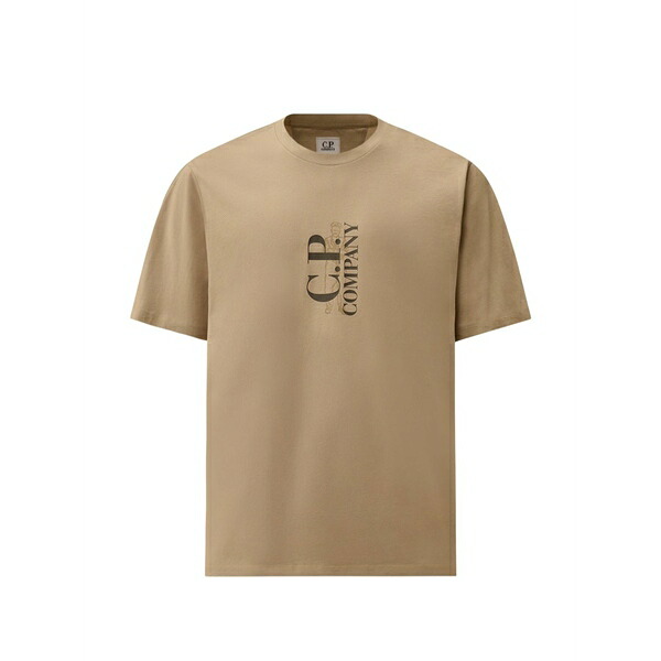 シーピーカンパニー メンズ ティーシャツ トップス Logo-graphic t-shirt Neutrals メンズファッション-Tシャツ・カットソー-トップス