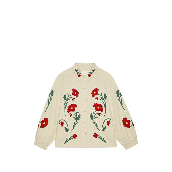 ザ・グレート レディース 上衣＆上衣 アウター Commodore floral embroidered jacket Neutrals