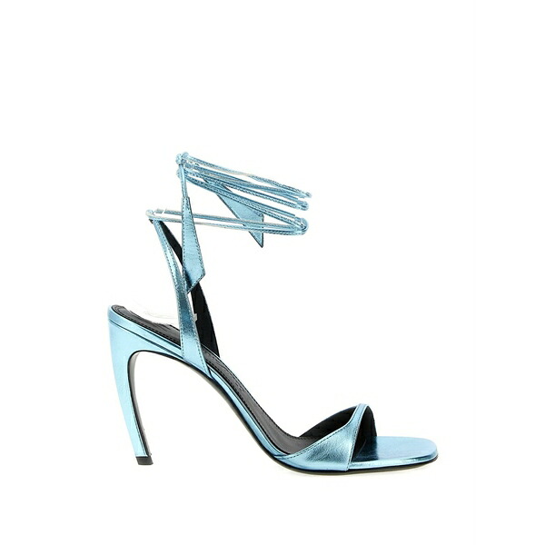 ジ アティコ レディース サンダル シューズ Ora laminated square toe sandals Blue｜asty