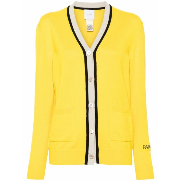 ジャンパトゥ レディース ジレー アウター Intarsia-knit logo cardigan Yellow