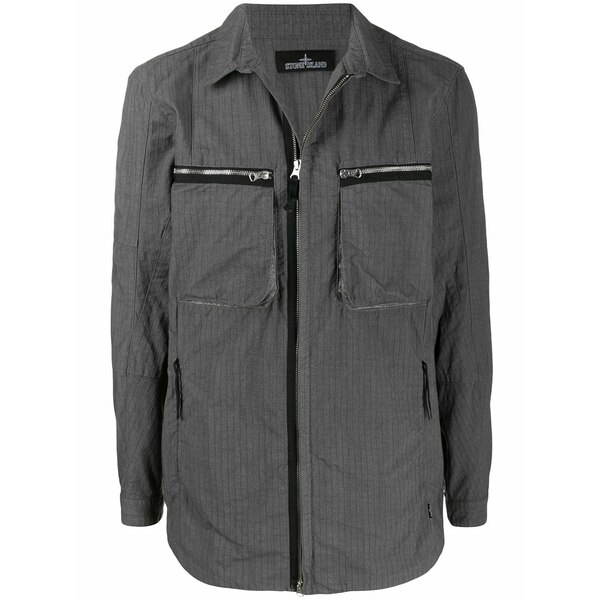 ストーンアイランドシャドウプロジェクト メンズ 上衣＆上衣 アウター Long sleeve zipped pocket jacket Grey メンズファッション-コート・ジャケット
