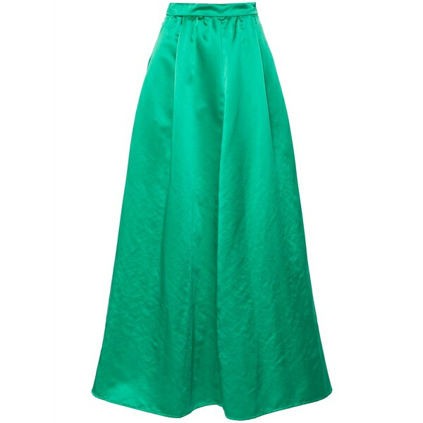 フォルテ フォルテ レディース スコート ボトムス A-line satin maxi skirt Green スカート-ボトムス-レディースファッション