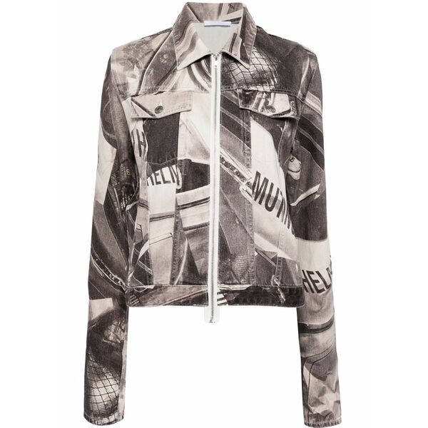 ヘルムート 言葉づかい レディース 上衣＆上衣 アウター Graphic-print zip-up jacket  Black