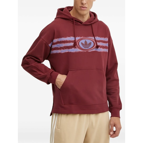アディダス メンズ パーカー・スウェットシャツ アウター Graphic hooded sweatshirt Red
