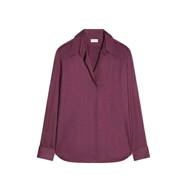 ドリス・ヴァン・ノッテン レディース シャツ トップス Satin-finish shirt Purple|asty