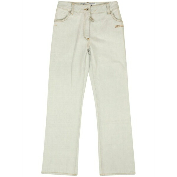 象牙色 レディース ジーンズズボン下 ボトムス Logo-appliqu?? cropped jeans  Blue