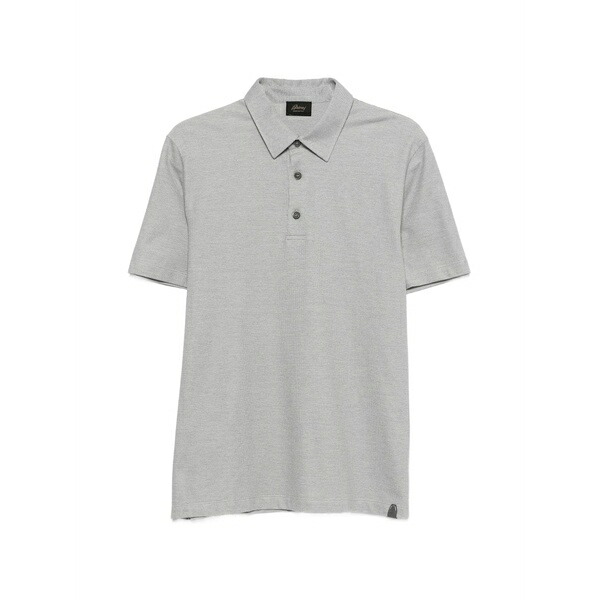 ブリオーニ メンズ ポロシャツ トップス Buttoned polo shirt Grey｜asty