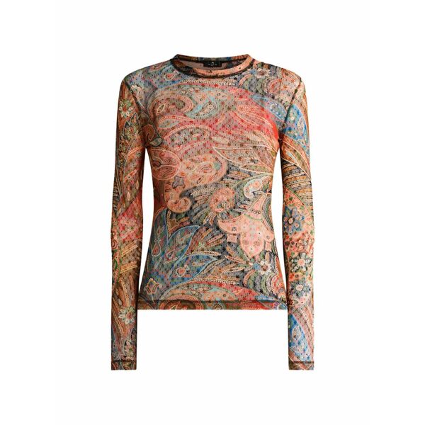 エトロ レディース プルオーバー トップス Paisley tulle long-sleeve top Multicolour