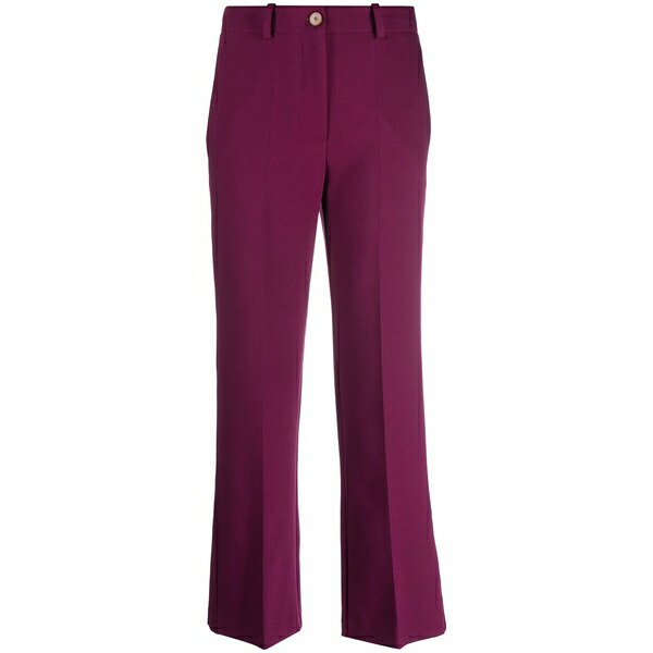 アリジ レディース 心地好いズボン下 ボトムス High-waisted straight-leg trousers Purple