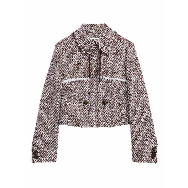 ポーツ 1961 レディース ジャケット＆ブルゾン アウター Textured cropped jacket Red｜asty