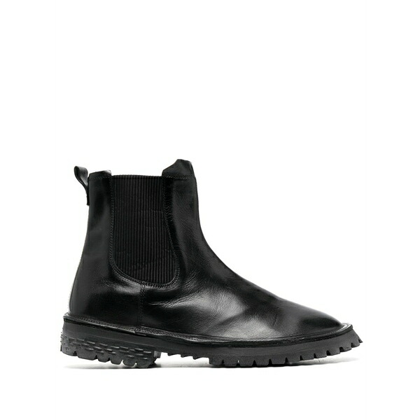 モマ メンズ ブーツ シューズ Elasticated-side-panels leather chelsea boots Black