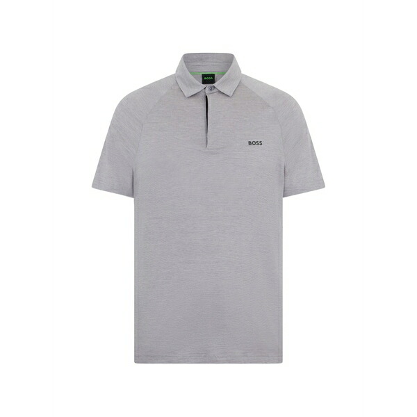 元締め メンズ スポーツシャツ トップス Chest logo polo shirt Grey
