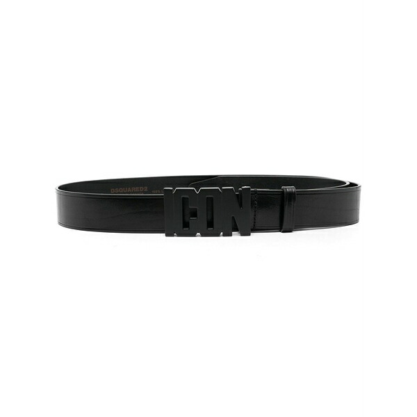 ディースクエアード メンズ 胴締め 佩び物 Icon-plaque belt Black