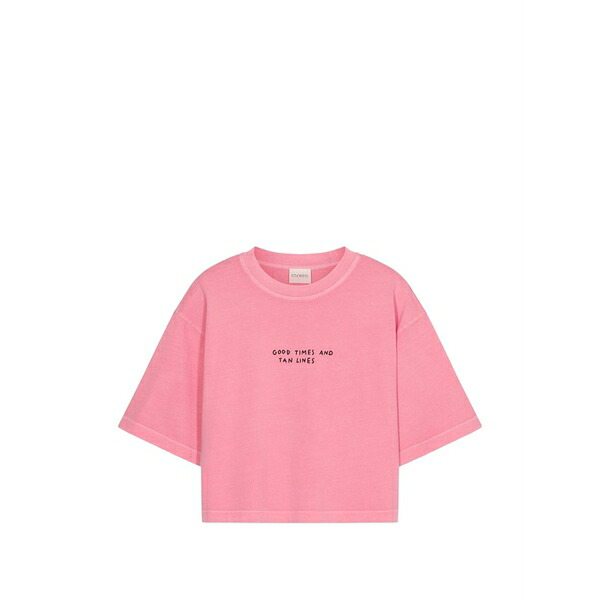 クローズド レディース ティーシャツ トップス Boxy cropped t-shirt Pink レディースファッション-Tシャツ・カットソー-トップス